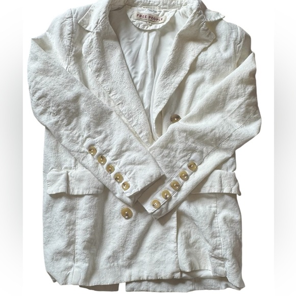 Free people white Olivia blazer no belt size XS - Picture 6 of 11